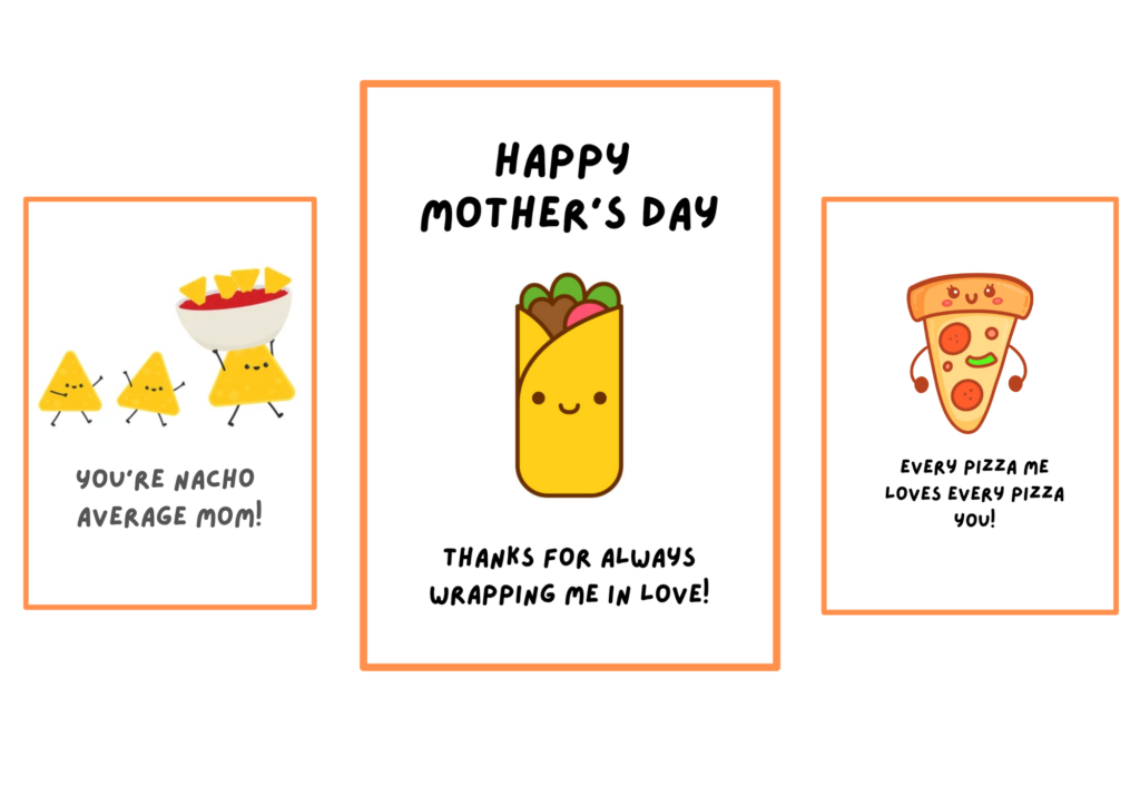 mothers day food themed cards